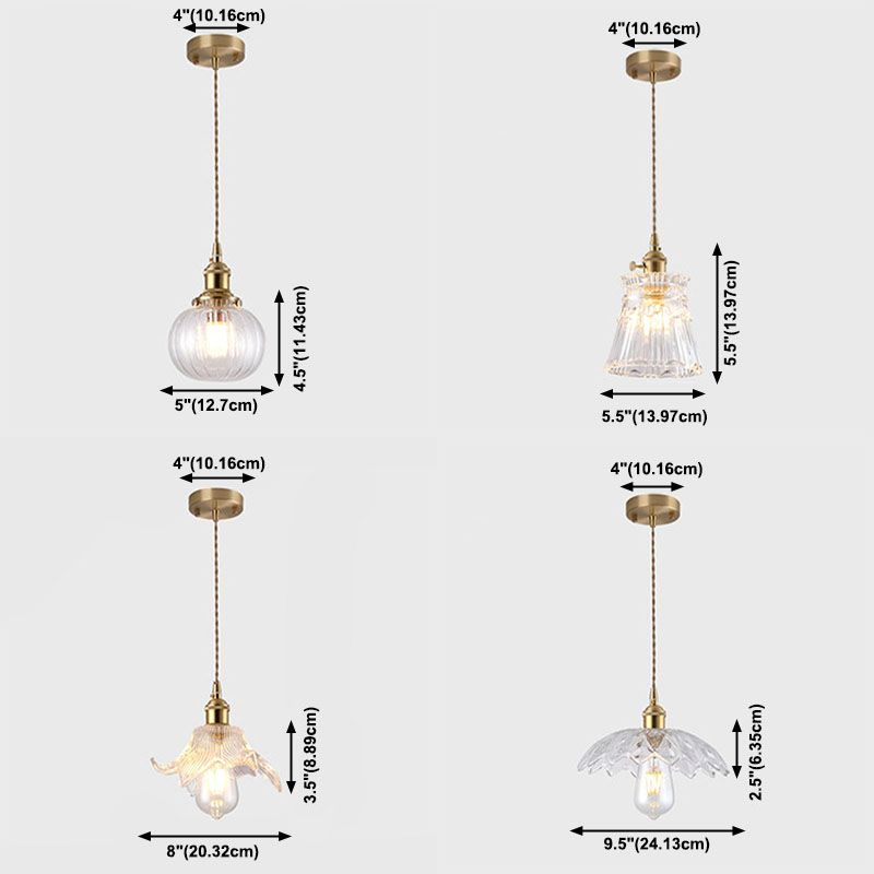 One Head Modern Clear Glass Pendant Light Bedroom Living Room Dining Room Pendant