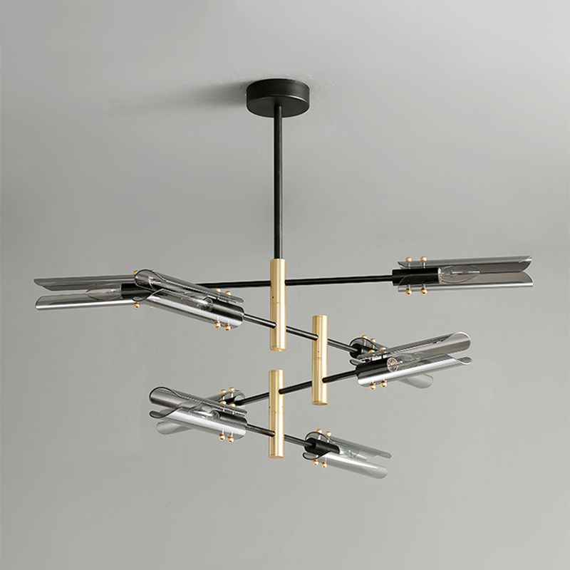 Contemporary Gold Black Iron Hanging Chandelier Ceiling Hanging Light Fixture