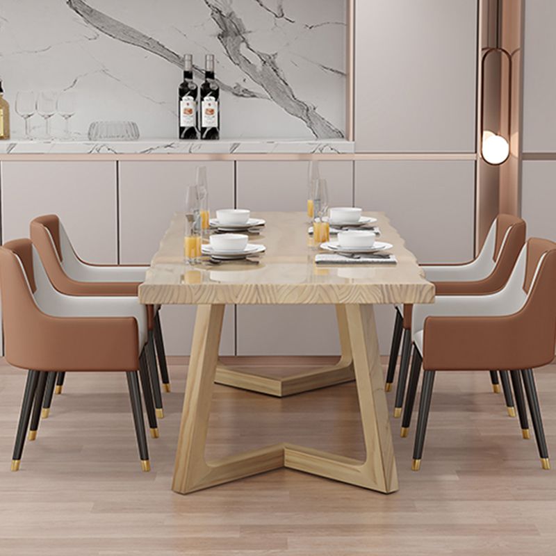 Modern Style Dining Table Rectangle Solid Wood Table for Home