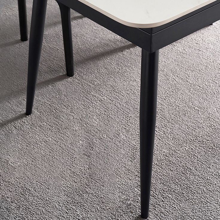 Stone Extendable Dining Site Table Industrial Style Rectangle Dining Table for Home