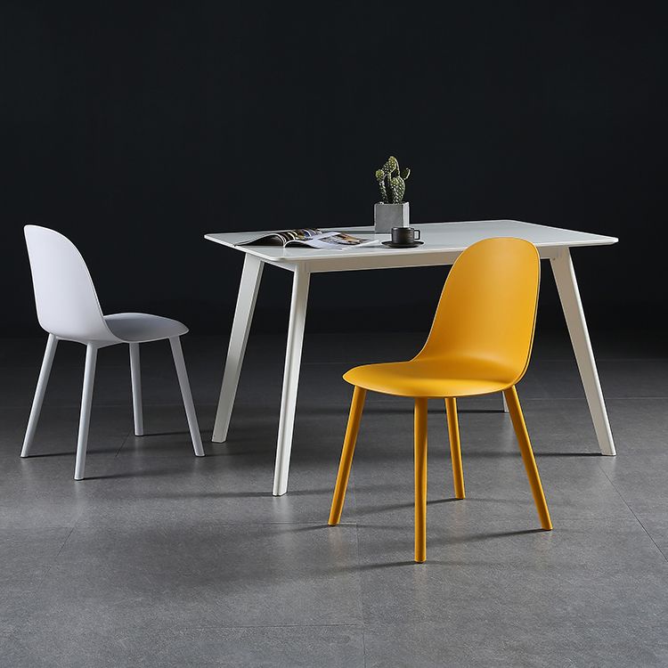 Nordic Dining Room Armless Chair Plastic Side Fabric Chair for Kitchen