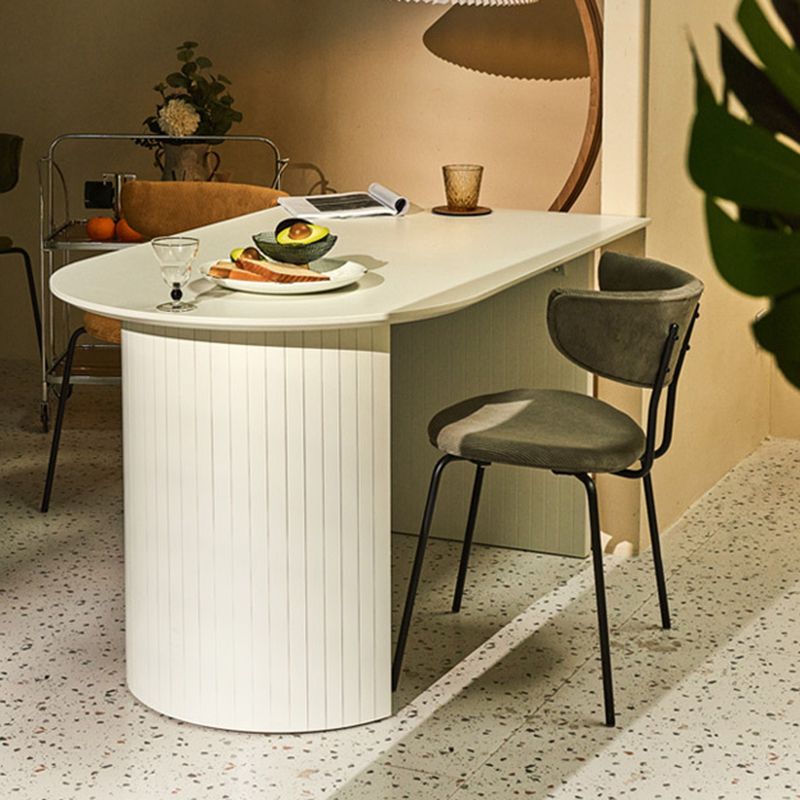 Wood Top Dining Table Traditional Luxury Dining Table with White Sled Base