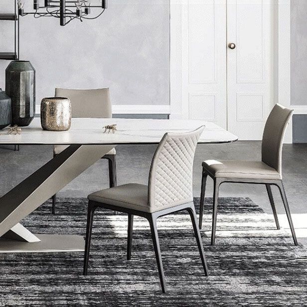 Modern Style Dining Chair Armless Chairs with Metal Legs for Kitchen