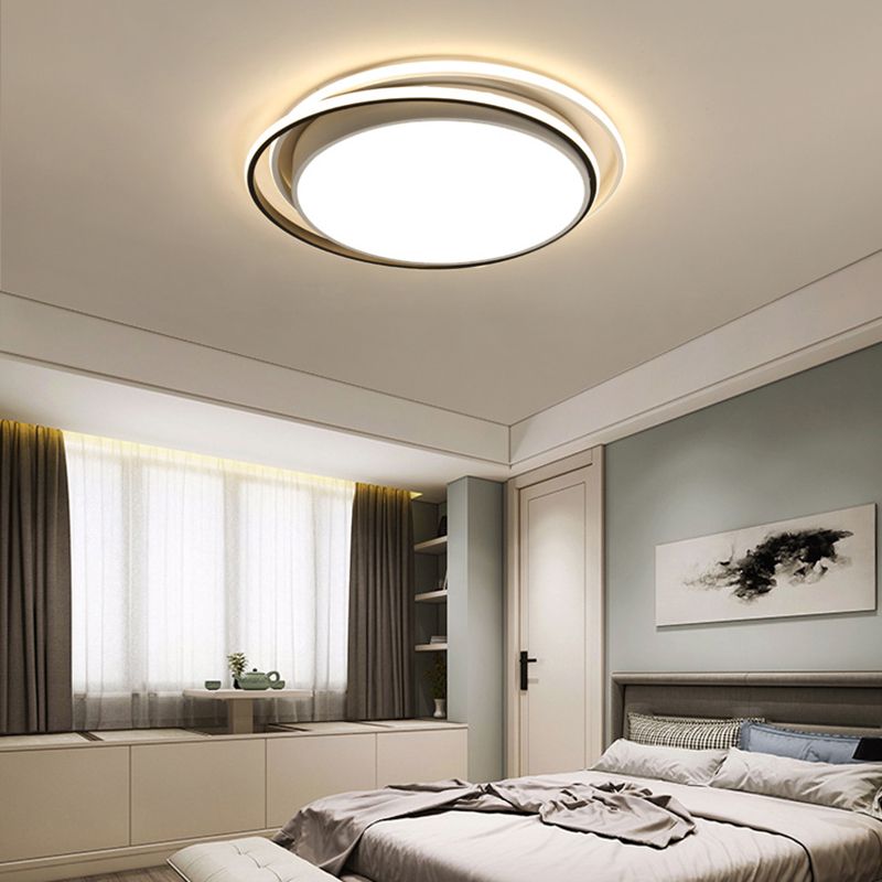 Apparecchio da soffitto in acrilico a 2 luci in stile moderno con montaggio a incasso a LED rotondo