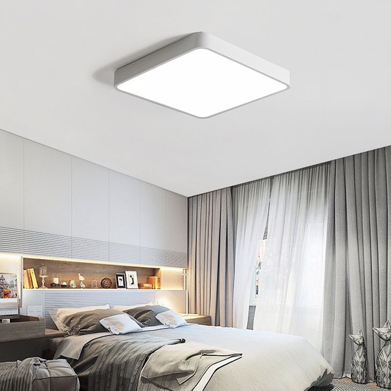 Macaron plafonnier nordique moderne minimaliste carré chambre étude salon Ultra-mince fer économie d'énergie éclairage
