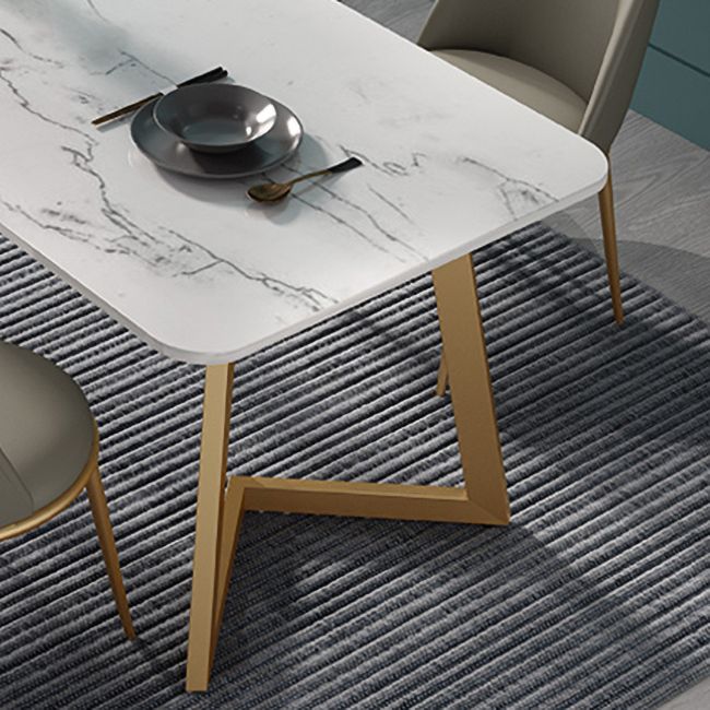 Nordic 1/4/5 Pieces Dining Set Sintered Stone Dining Table with Leather Chairs