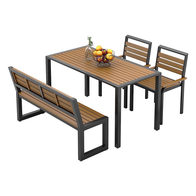 Modern Style 1/2/4 Pieces Rectangular Picnic Table Reclaimed Wood Patio Dining Table