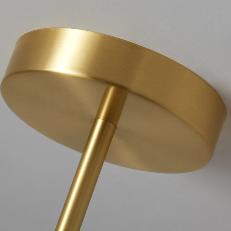 Gold Multi Head Chandelier Light Fixtures Simple Glass Hanging Chandelier for Living Room