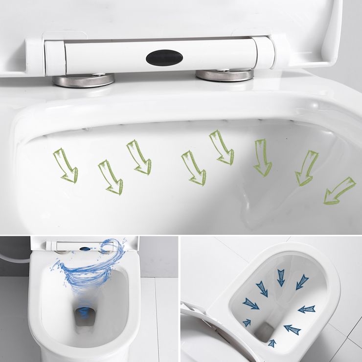 Contemporary Siphon Jet Flush Toilet Floor Mount One-Piece Toilet Urine Toilet