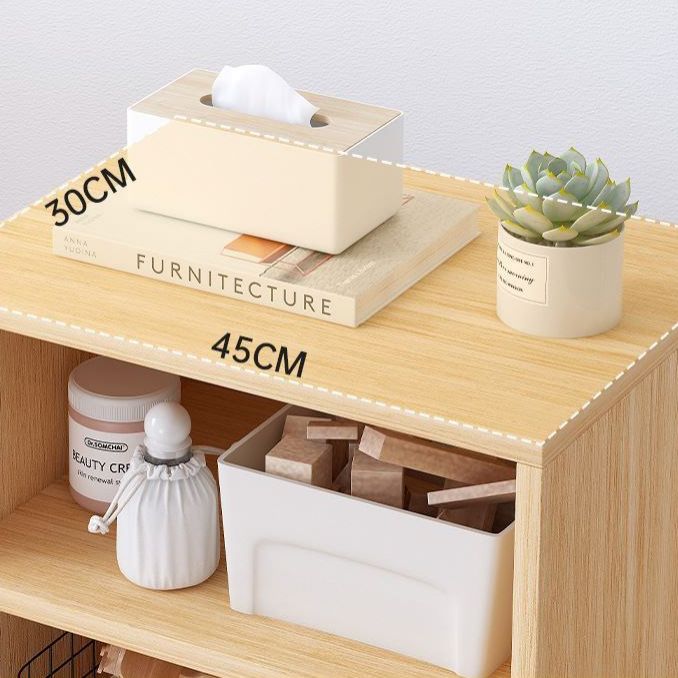 Scandinavian Bookcase Manufactured Wood Standard Bookshelf with Caster Wheels