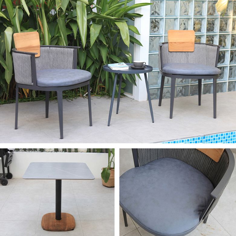 Modern Sintered Stone Top Dining Table Set 1/3/4/5 Pieces Dining Table Set for Outdoor