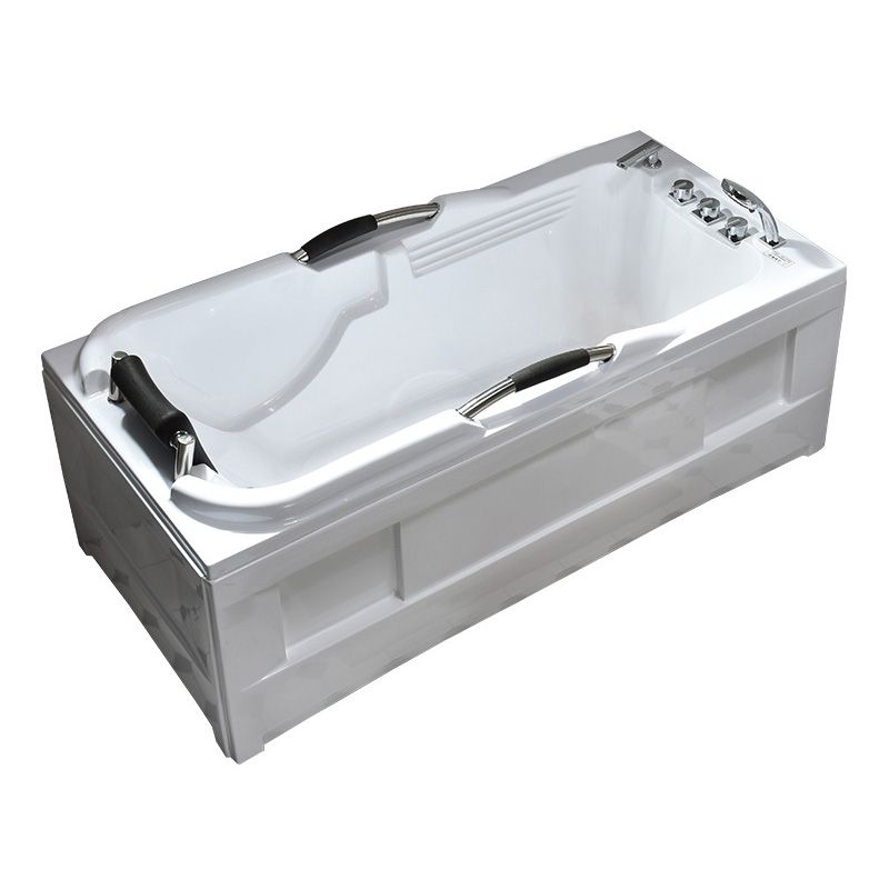 Flat Bottom Soaking Tub Antique Finish Rectangular Modern Bath Tub