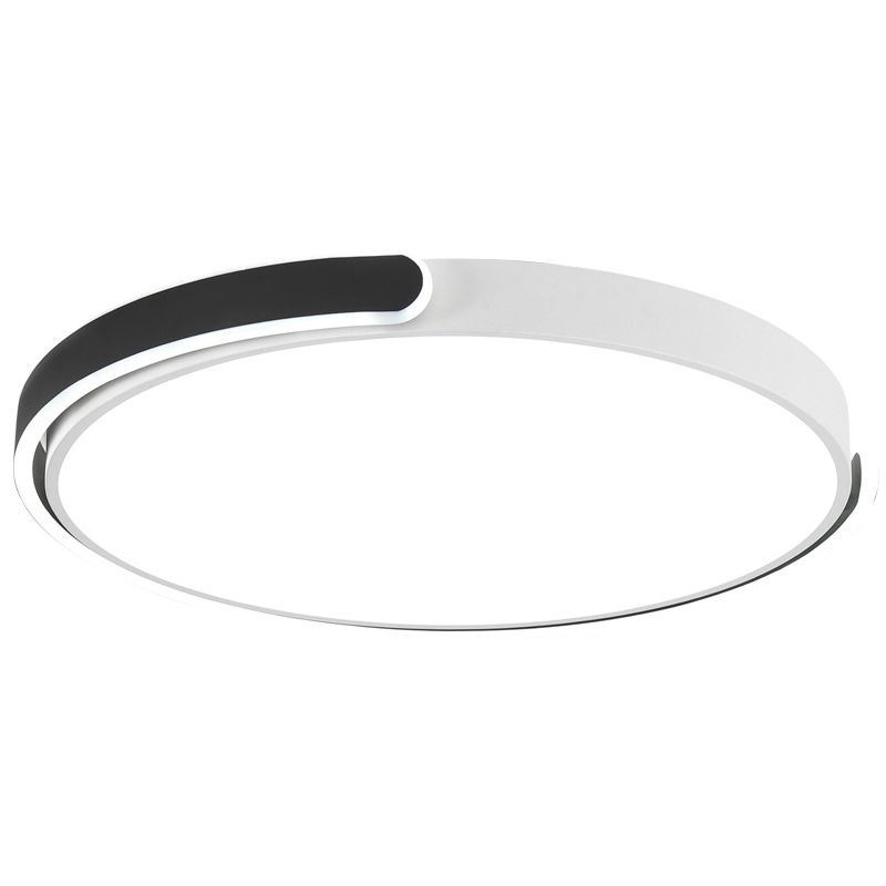 Modernism Metal Ceiling Light White/Black Flush Mount Lighting for Foyer