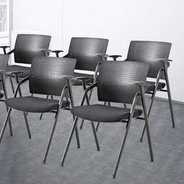 19" Wide Contemporary Desk Chair Black No Wheels Office Chair