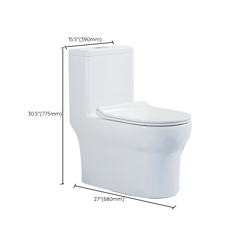 Modern Seat Included Flush Toilet 1-Piece White Urine Toilet for Bathroom