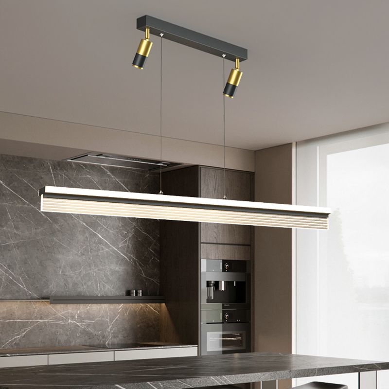 Iluminación de isla de forma lineal estilo moderno metal de 3 luces iluminación de islas