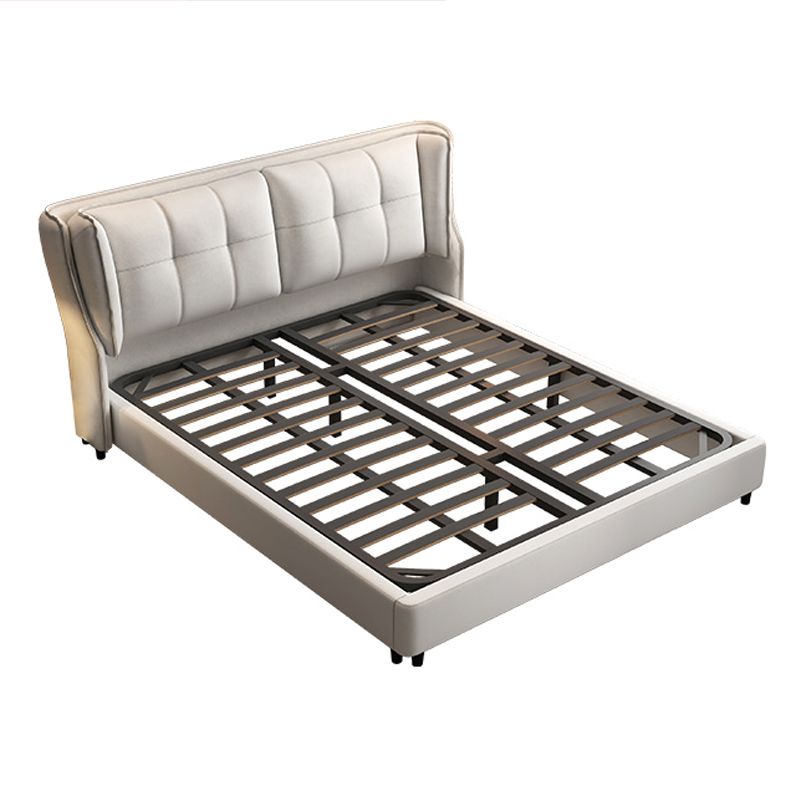 Contemporary Tufted Standard Bed with Wingback Headboard and Legs