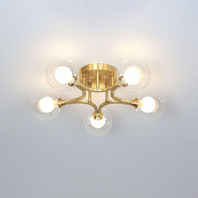 Burbujas de vidrio Semi-Flush Light Modern Style Semi Flush Lighting para dormitorio