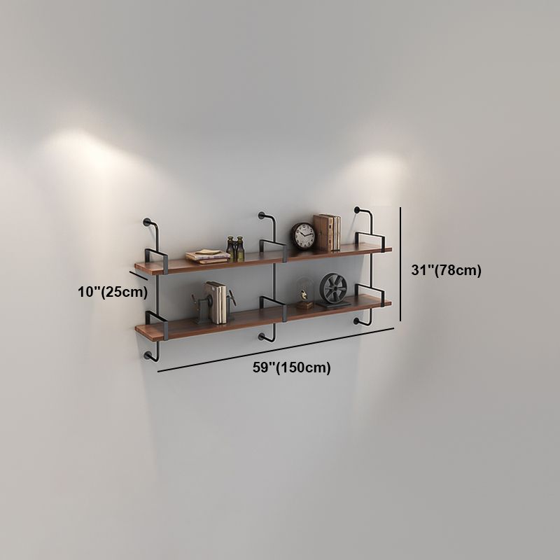 Wall Mounted Bookcase Shelf Industrial Rectangular Shelves for Study Room