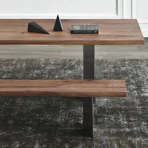 Rectangle Dining Room Table Luxury Solid Wood Double Pedestal Kitchen Table