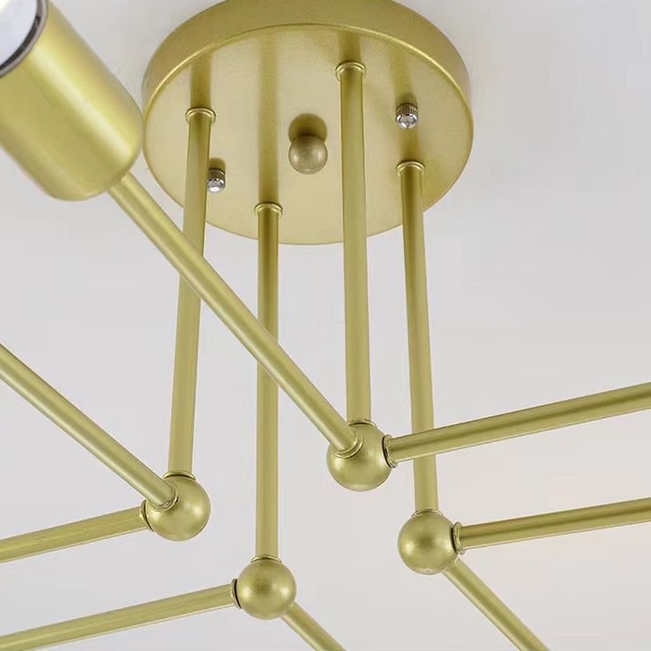 Sputnik Flush Mount Fixture Contemporary Metal Ceiling Light