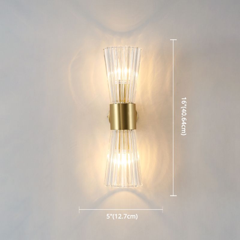 Luces de pared con forma de reloj de arena posmoderna Media de montura de montura de vidrio cristalino para la pared de la cama para la cama