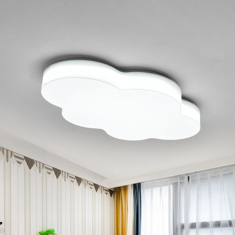Acrylic Cloud-Shape Ceiling Mounted Fixture Cartoon LED Flushmount Lighting in White/Red/Yellow for Kids Room