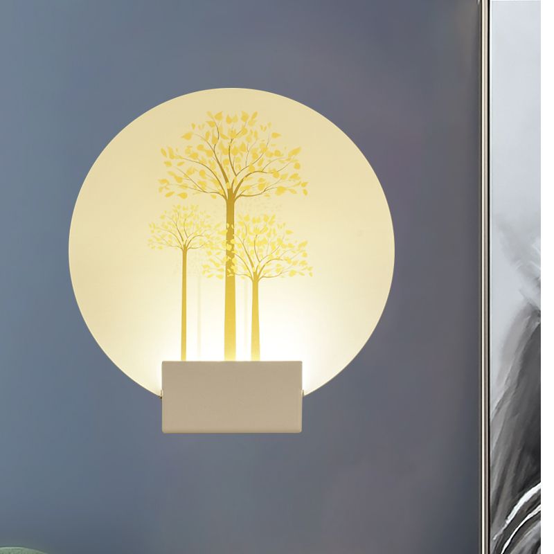 Moup de montant violet / rose / jaune Square Lumière Simplicité Style LED Lampe murale en acrylique LED avec cerf / fleur / arbre Modèle pour la chambre d'hôtes