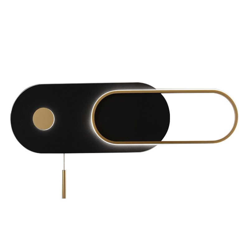 Luz de pared de pared LED de 2 luces Luz de pared de metal posmoderna en negro para dormitorio