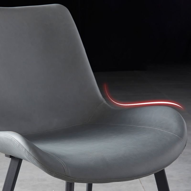 Minimalistische stijl lederen eetkamerstoelen stevige achterstoel stoel voor thuisgebruik