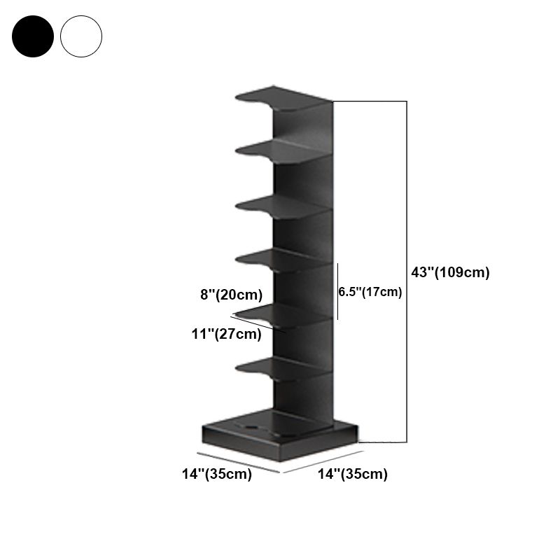 White and Black Corner Bookshelf Closed Back Contemporary Iron Bookshelf
