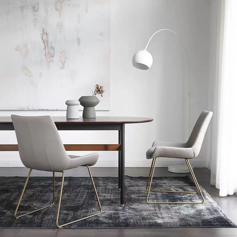 Glam Dining Room Chair Faux Leather Parsons Chair for Dining Room