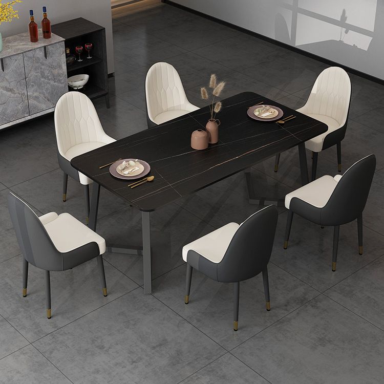 Modern Stone Rectangle Dining Table 1/2/5/7 Pieces Dining Set for Kitchen