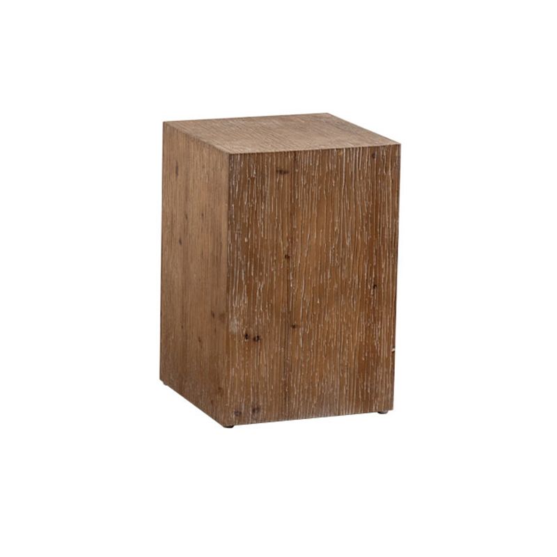 Country Square / Hexagon Side Table Natural Solid Wood End Table