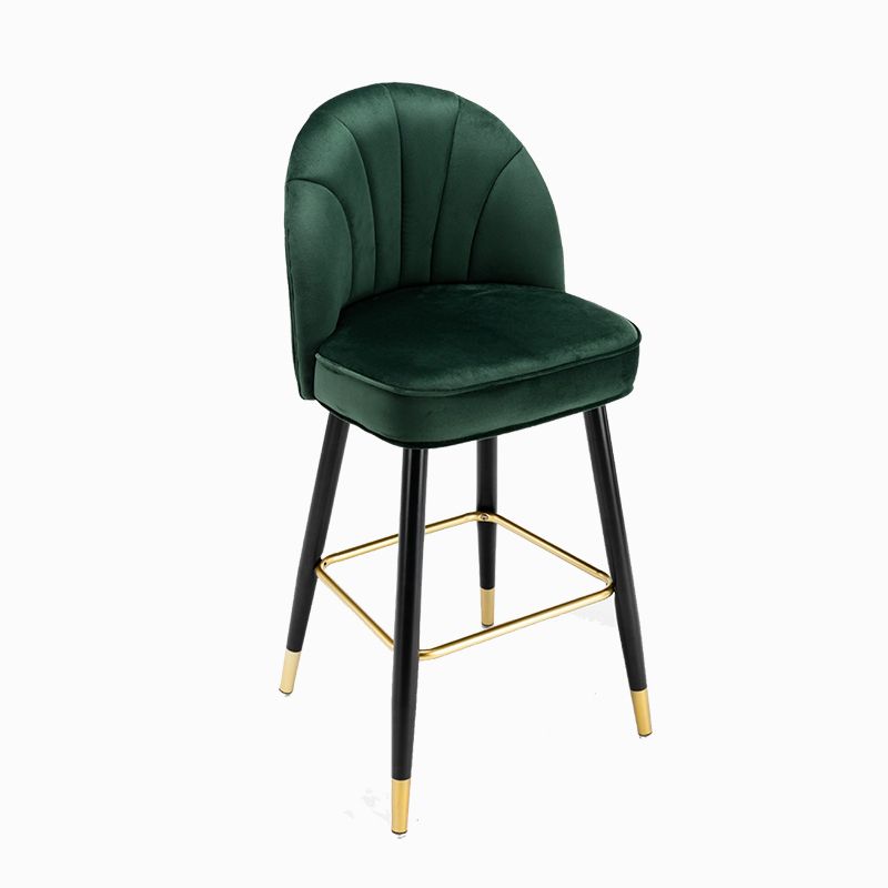 Modern Armless Backrest Counter Stool Iron Bar Stool with Cushion for Bar