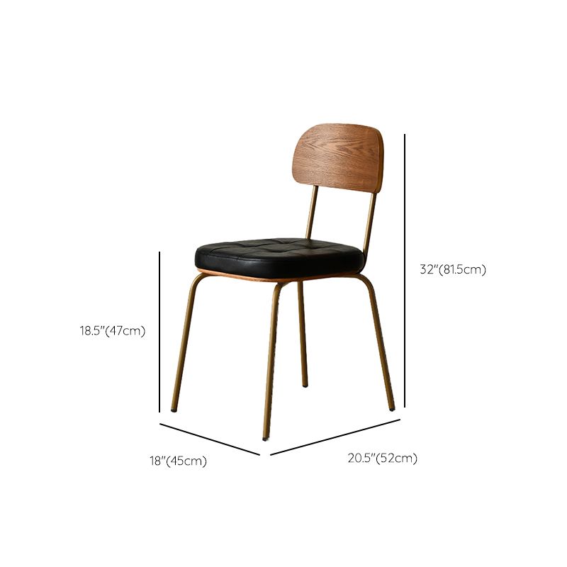 Contemporary Upholstered Armless Chair Indoor Faux Leather Dining Chair
