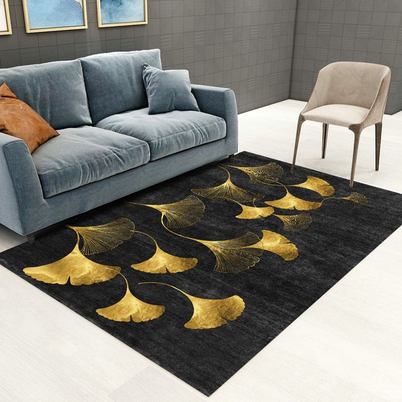 Formal Plant Printed Rug Multi Color Polypropylene Indoor Rug Non-Slip Backing Easy Care Area Carpet for Room