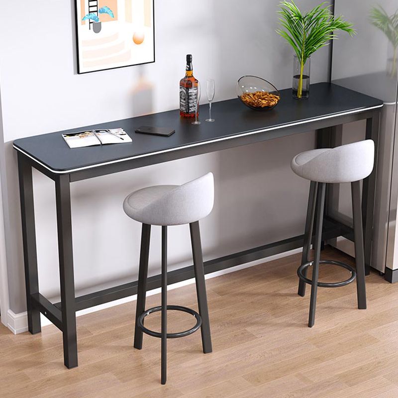 Contemporary Wood Bar Dining Table Rectangle Bar Table for Kitchen