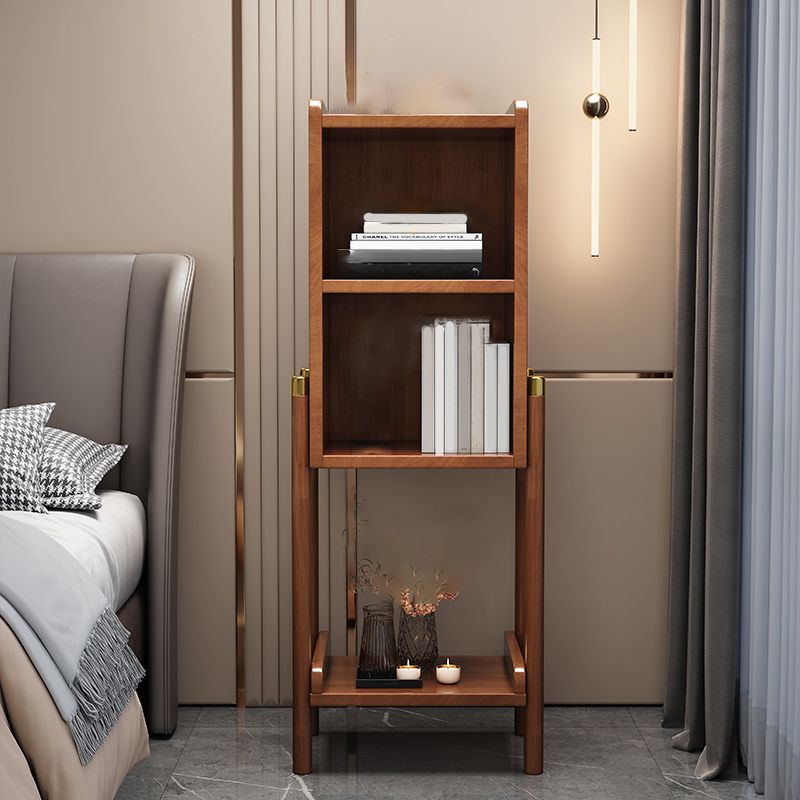 Urban Rubberwood Shelf Bookcase Closed Back Vertical Shelf for Living Room