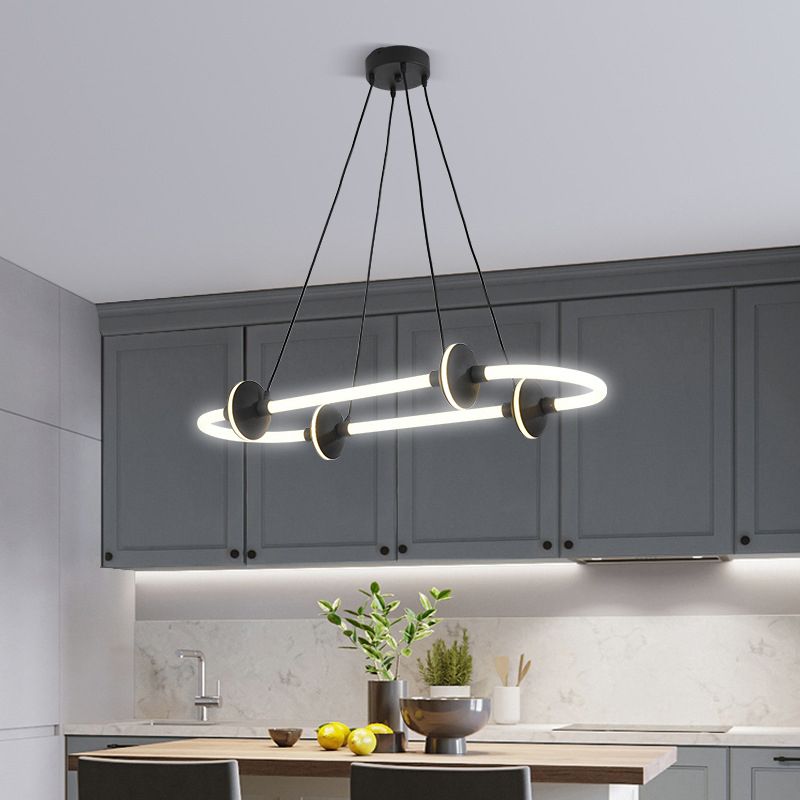 Minimalista lineal isla luz de metal 1 luz colgante de luz para comedor