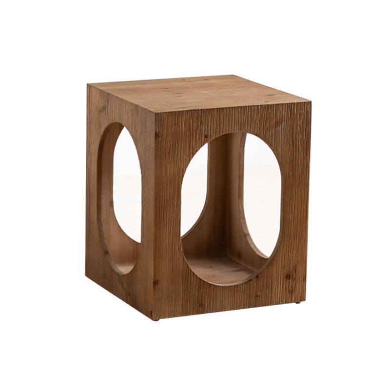 Country Square / Hexagon Side Table Natural Solid Wood End Table