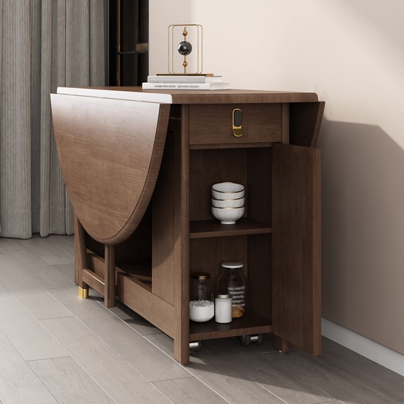 Modern Modern Eetting Table Round Solid Wood Brown Eetting Tafel uit het midden van de eeuw voor thuisgebruik