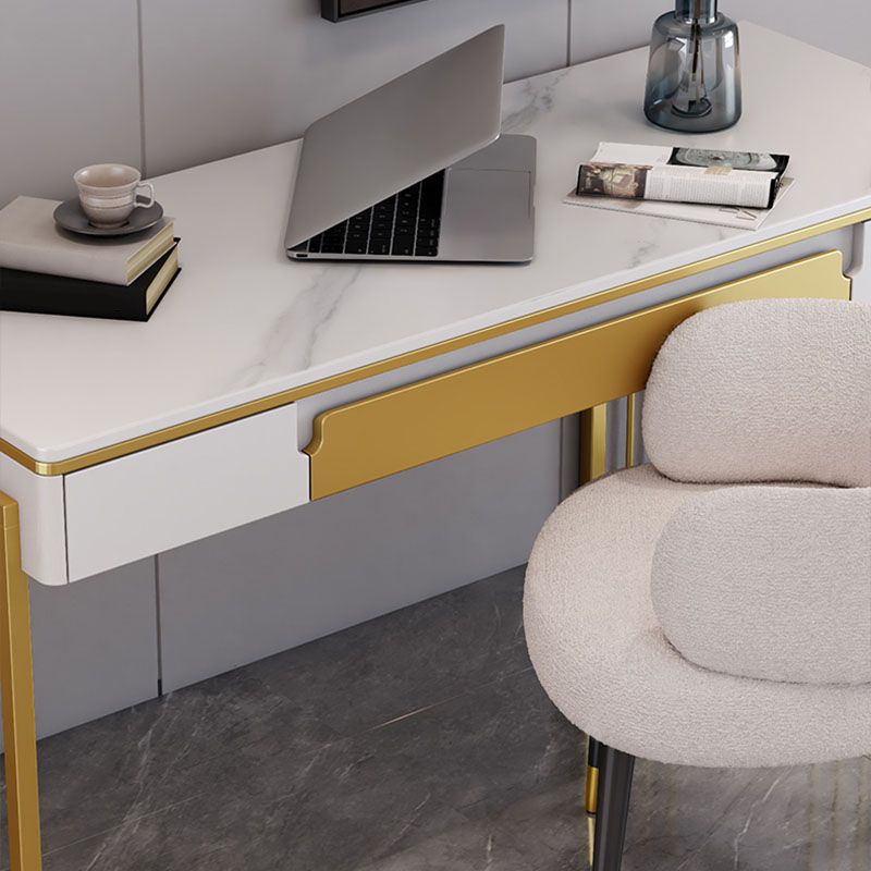 Contemporary Style Stone Computer Desk Rectangular Office Desk