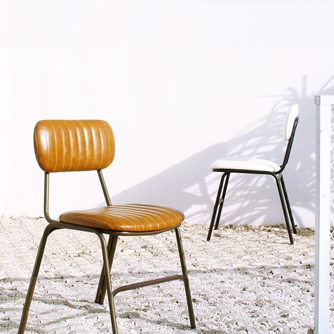 Chaises latérales de salle à manger en cuir de Style industriel, chaise latérale de salle à manger à dossier ouvert pour la maison