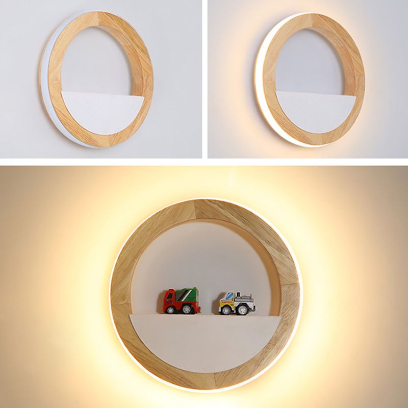 Lámpara de pared de madera de luz de pared de estilo minimalista nórdico