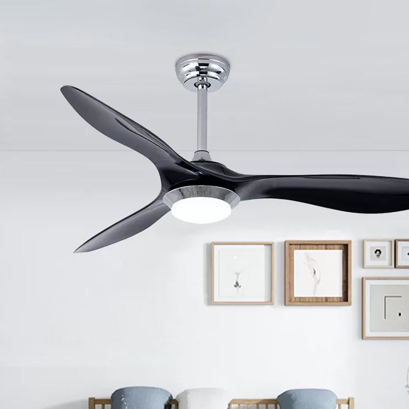 Aménagement de plafond semi-flush de 52 "LED de large LED de large lampe à fans pendentif acrylique classique avec 3 lames