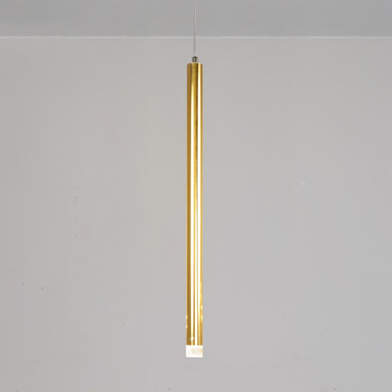 Minimalisme cilindrische LED hangende licht moderne stijl lange stripverlichting met kristallen lampenkap
