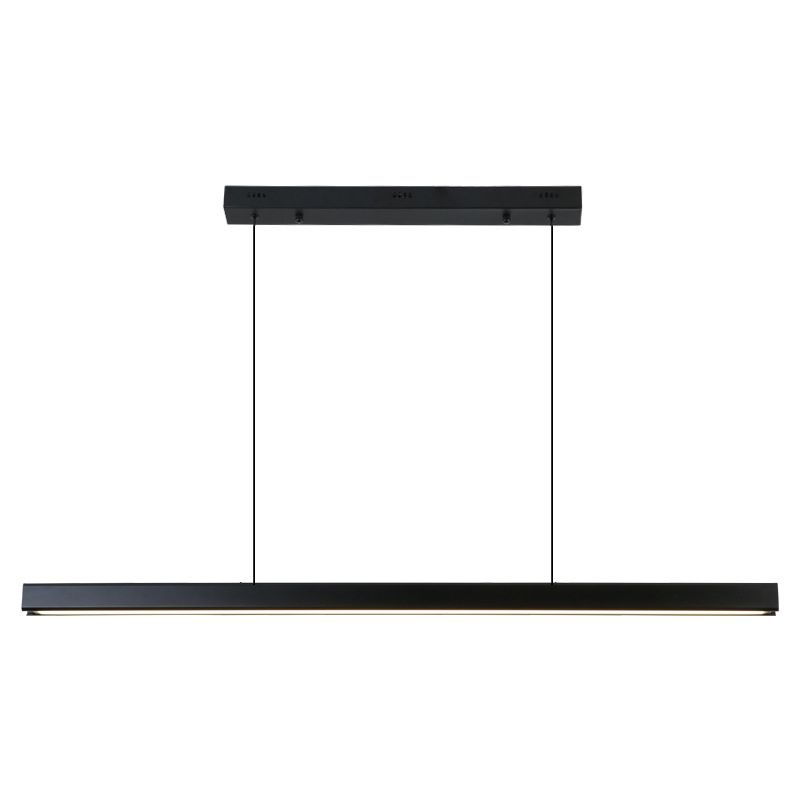 Nordic Minimalism LED Island Light Aluminum Long Strip Dining Room Lighting Fixture with 59" Adjustable Suspension Wire
