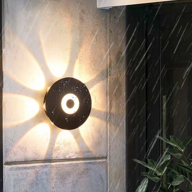 Aravera de pared de LED redonda de pared de aluminio de estilo moderno para al aire libre