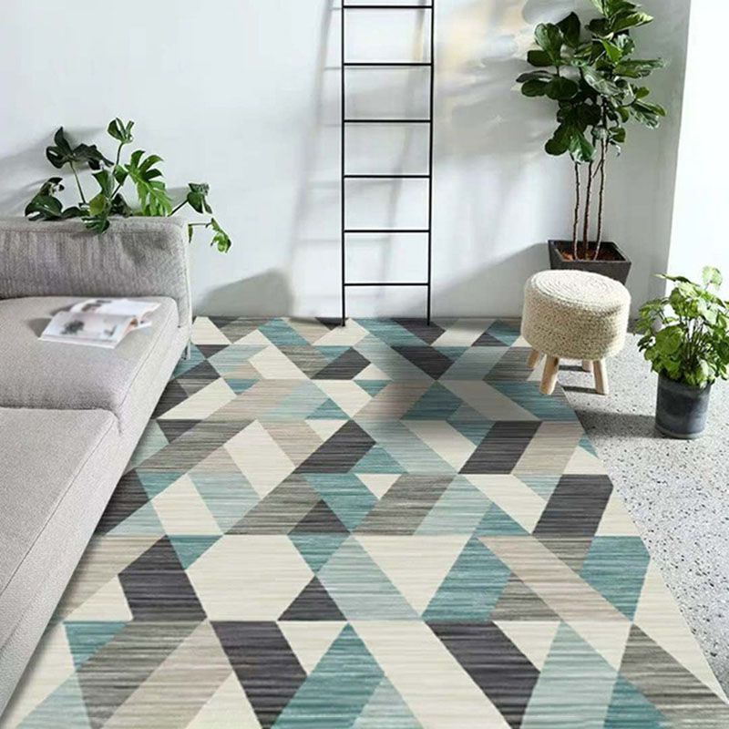 Geometric Indoor Rug Patchwork Modern Area Rug Polyester Living Room Carpet with Non-Slip Backing